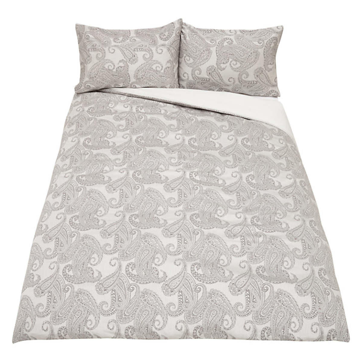 Paisley Cotton Coordinated Bedding Grey
