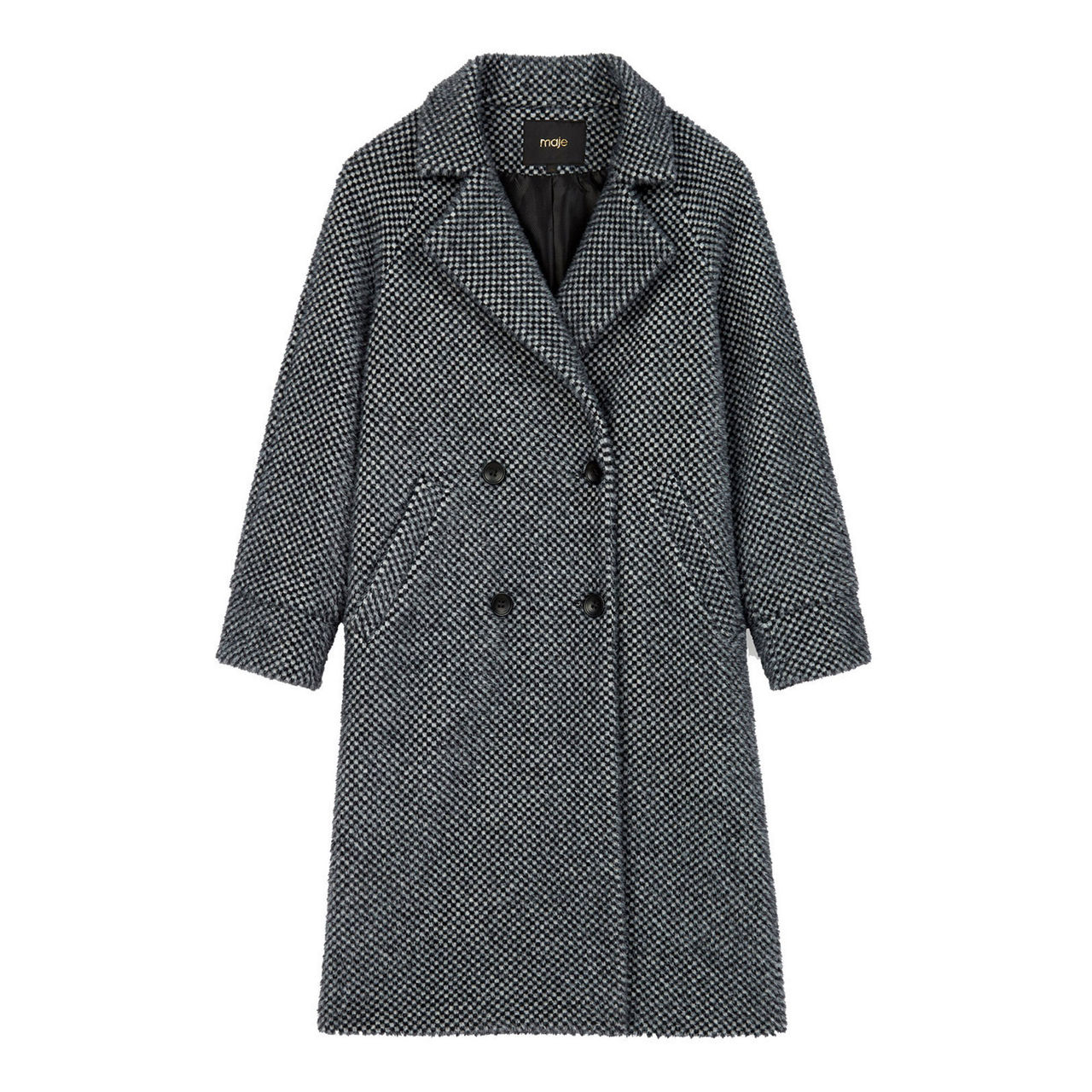 MAJE Gabyne Checked Coat