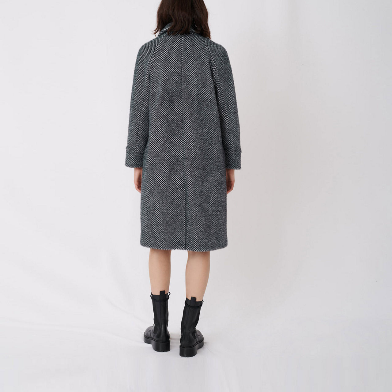 Maje checked coat store