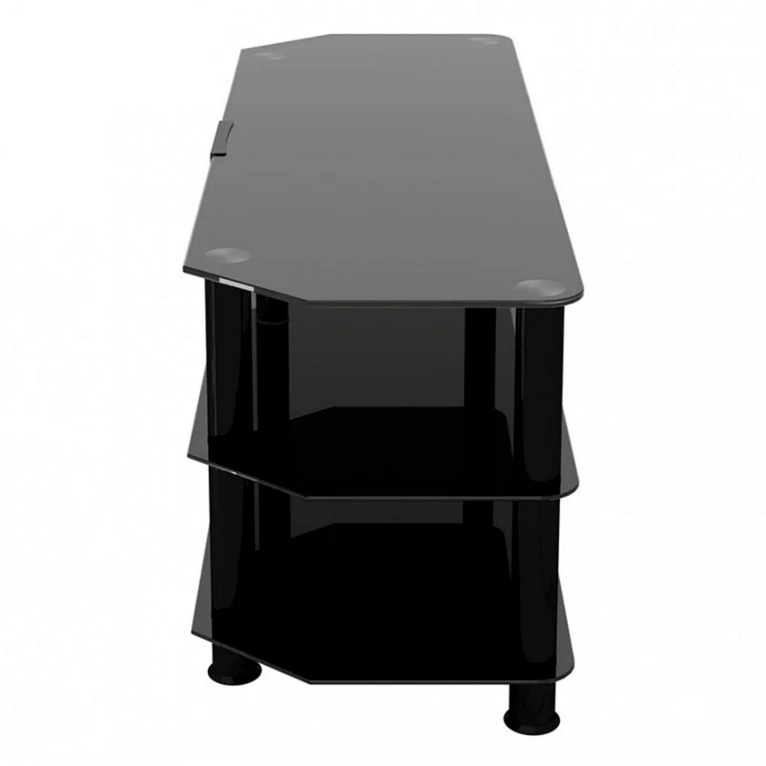 1250mm Black Glass / Black Legs Stand -