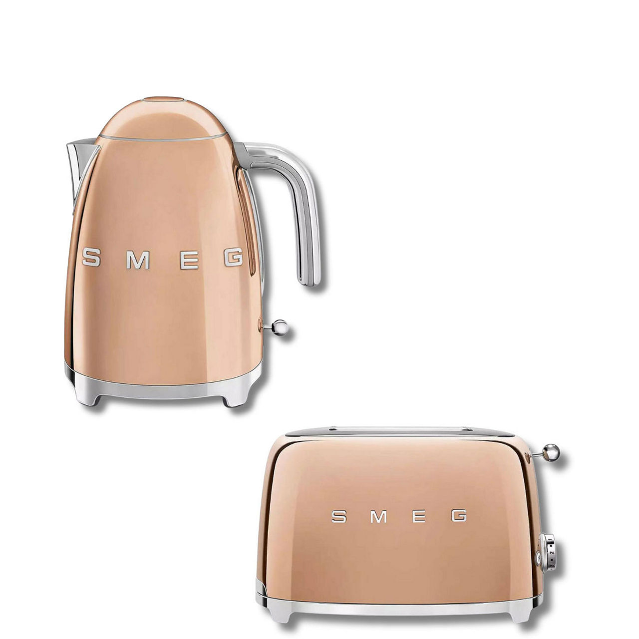 SMEG White 1.7L Kettle And Toaster KLF03WHUK & TSF01WHUK