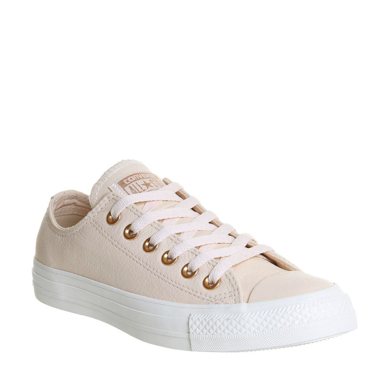 Converse low leather rose gold sale