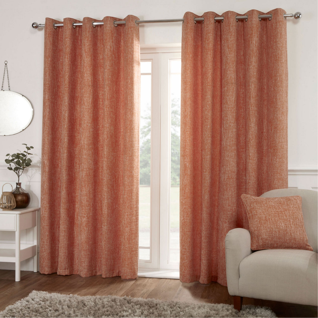 Malibu Terracotta 90" x 90" Curtains