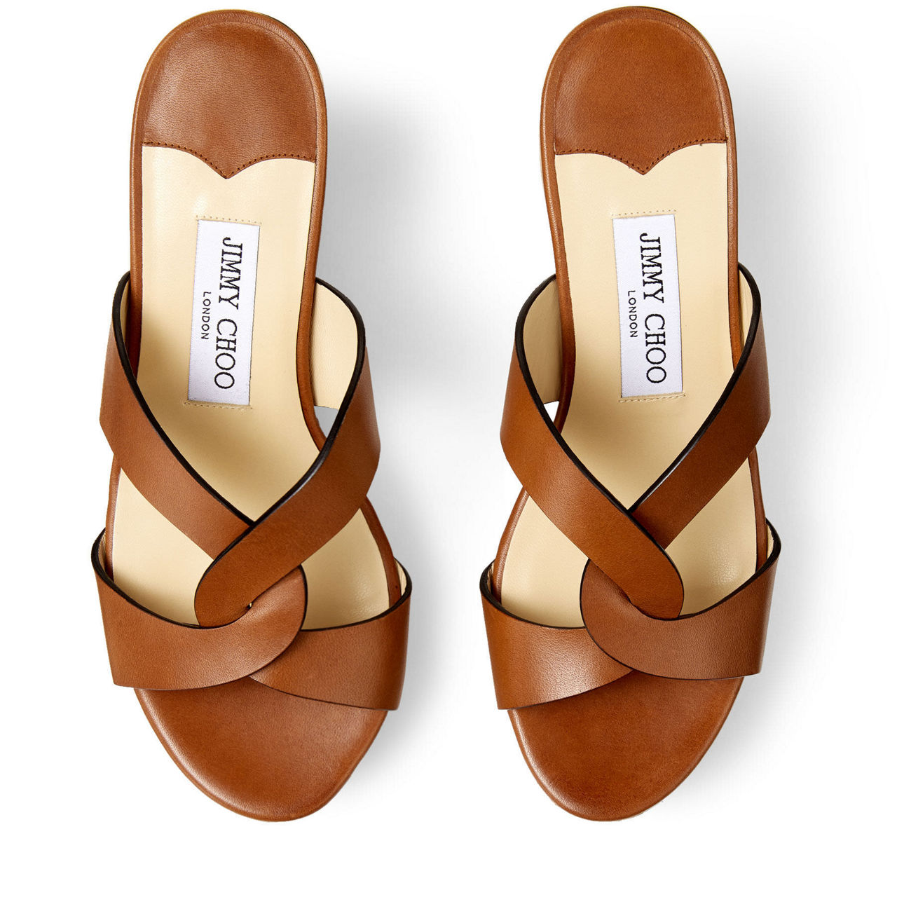 JIMMY CHOO Atia 75 Leather Wedge Sandals