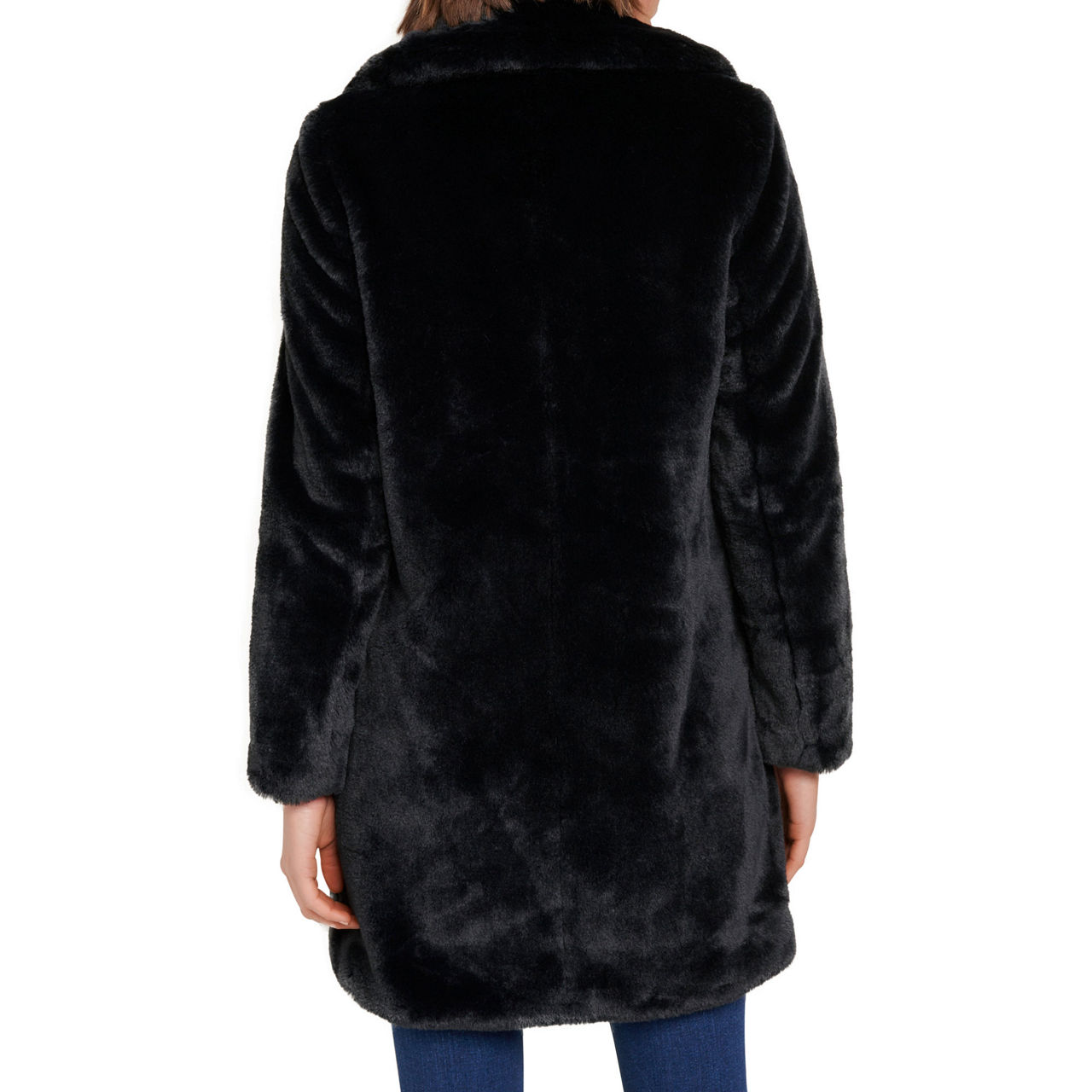 FOREVER NEW Alexis Faux Fur Coat Black