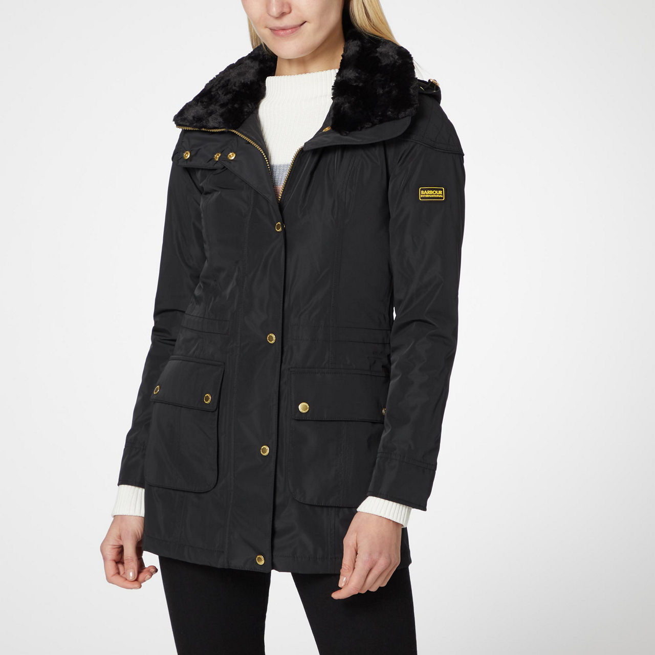 Barbour international garrison hooded jacket hotsell