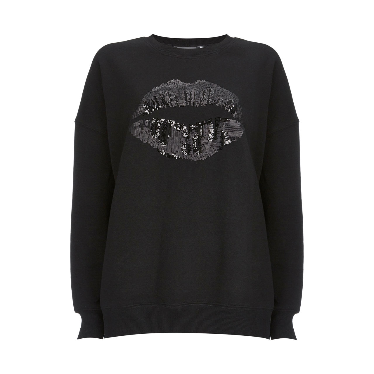 Sweatshirt with outlet sequin lips