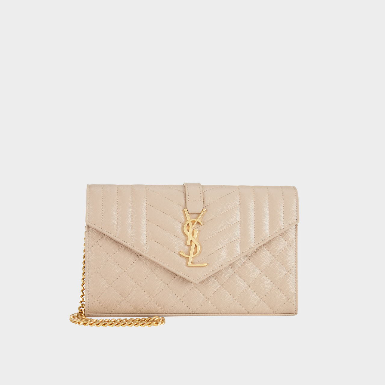 Monogram quilted leather wallet on a chain best sale saint laurent