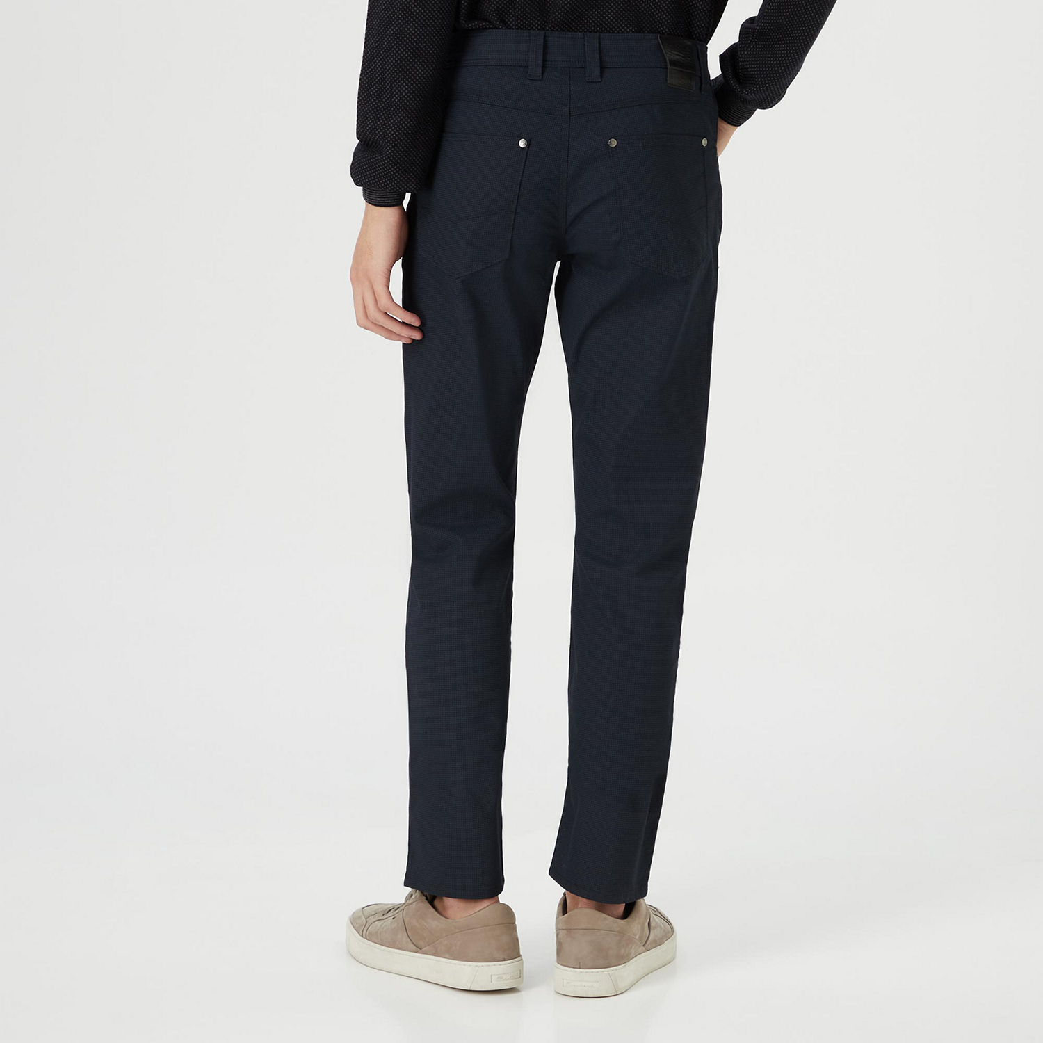 Regular Fit Micro Check Trousers