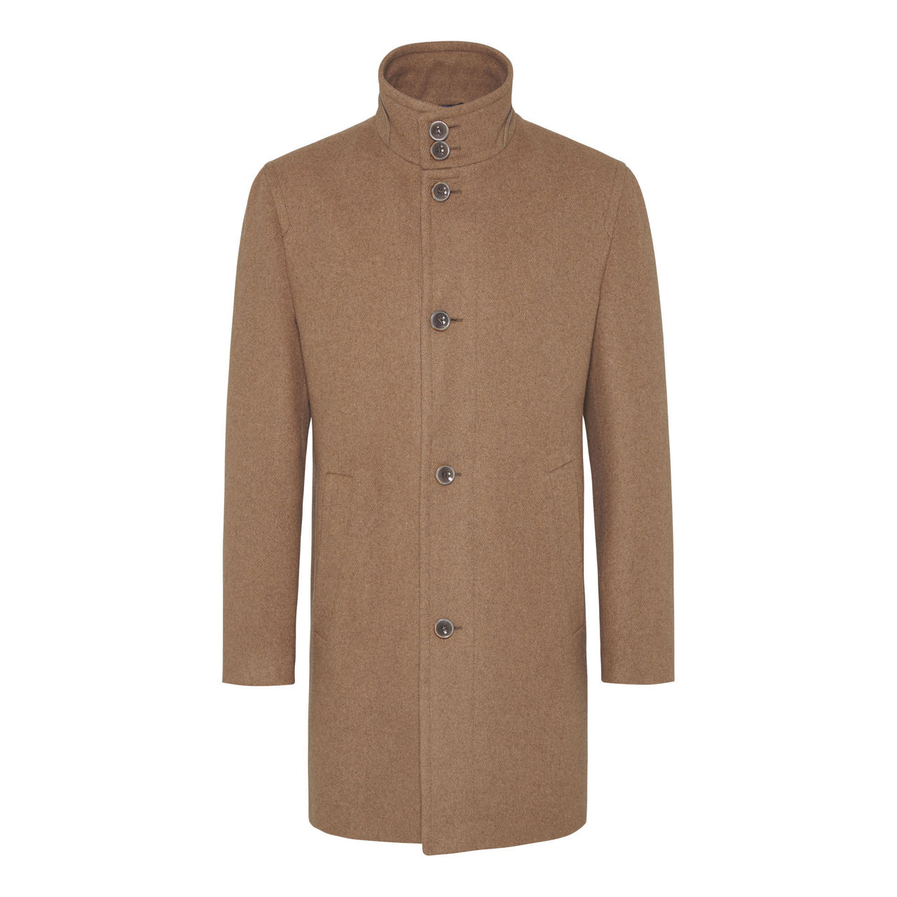 Mens stand collar wool cheap coat