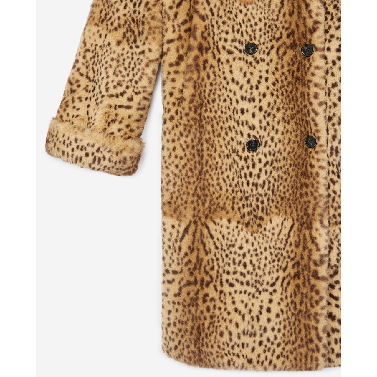 THE KOOPLES Leopard Print Faux Fur Coat