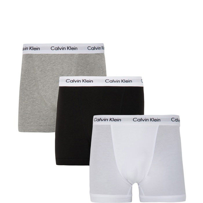 Buy Calvin Klein men 2 pack modern cotton stretch trunks grey blue Online