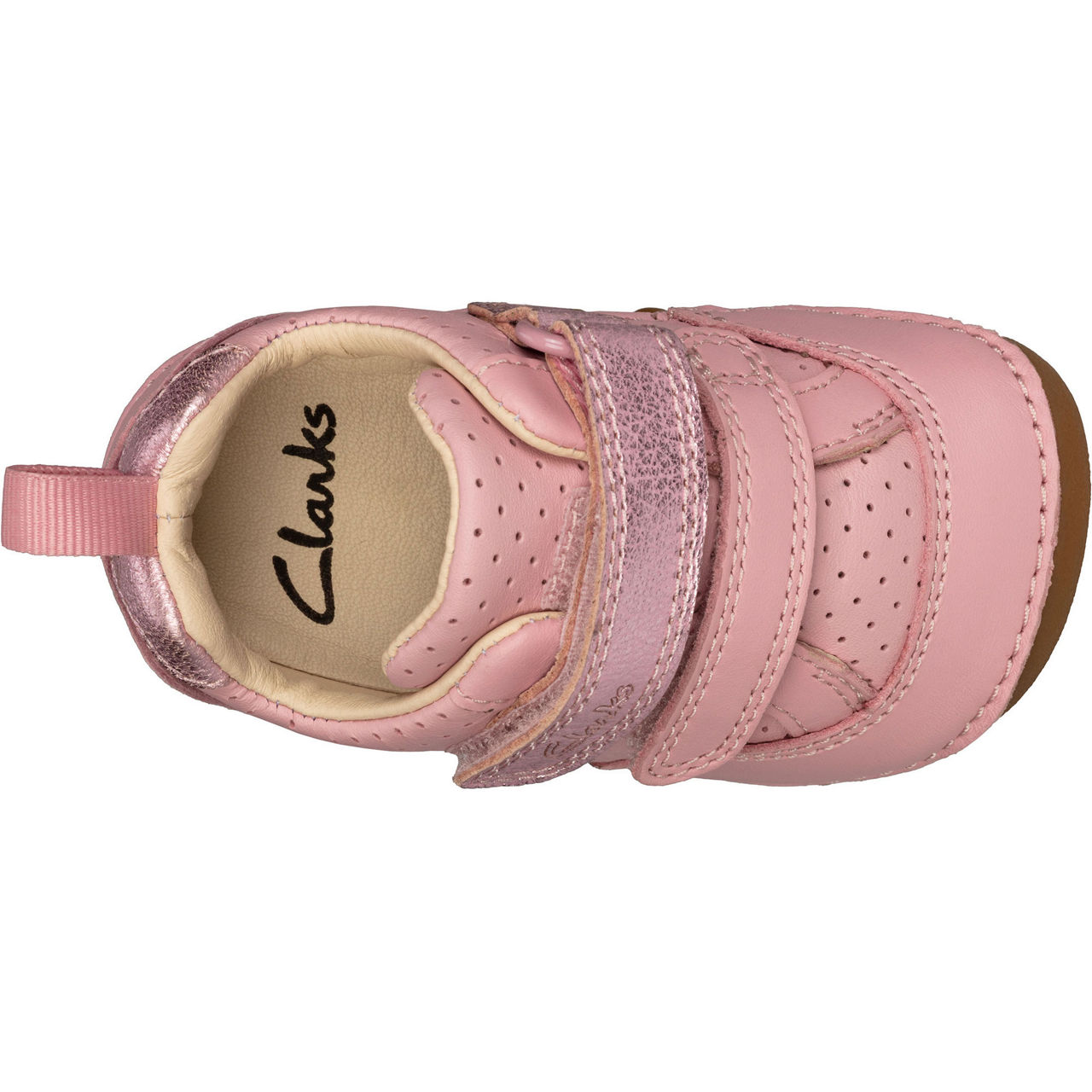 CLARKS Tiny Sky Toddler Trainers PINK