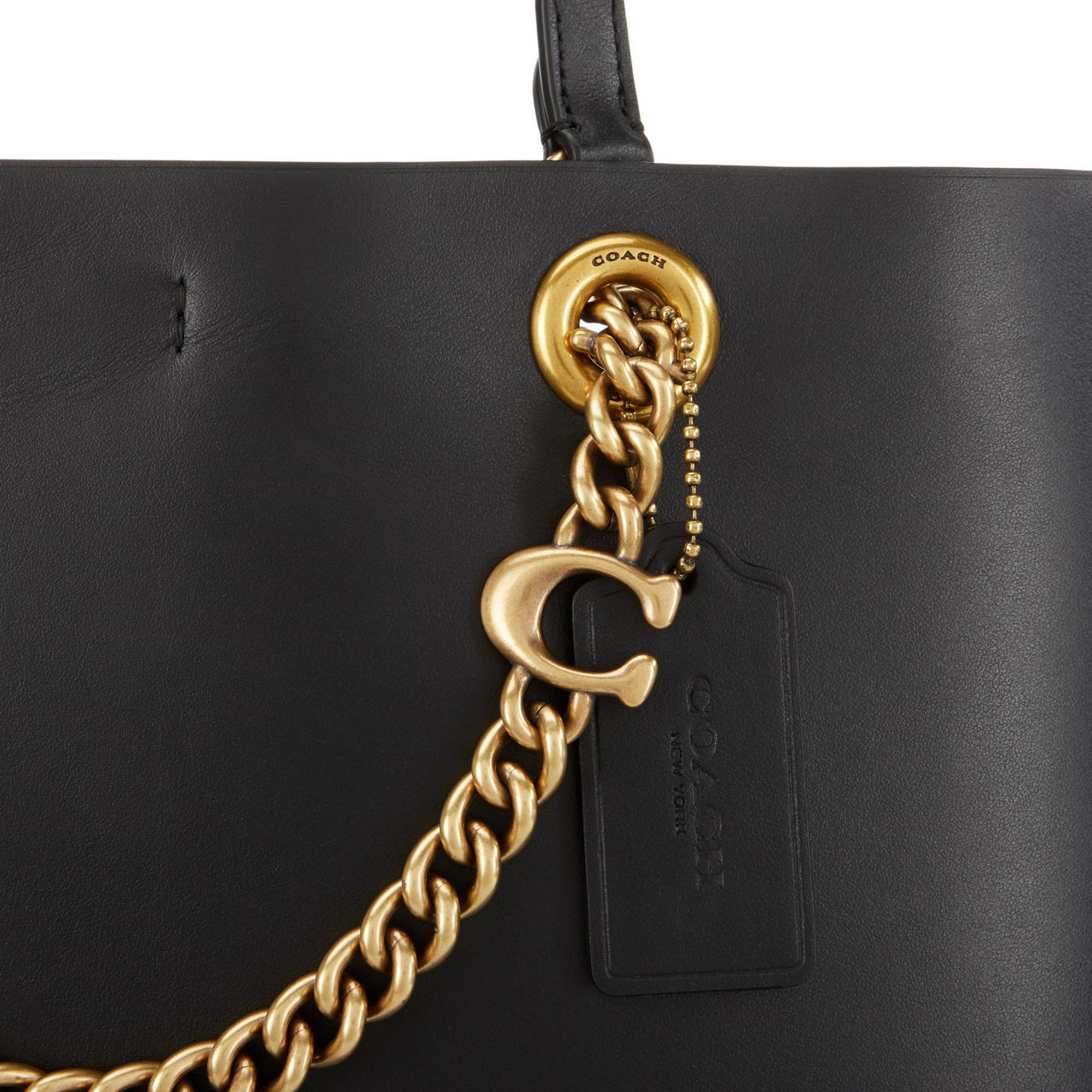 Coach leather signature chain best sale convertible tote