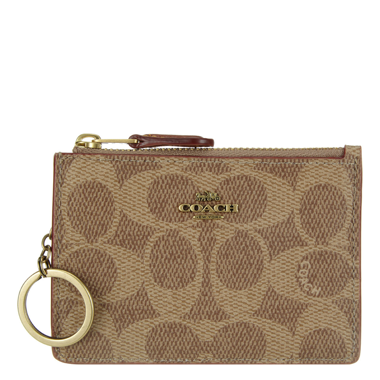 COACH Textured Key Ring Card Holder