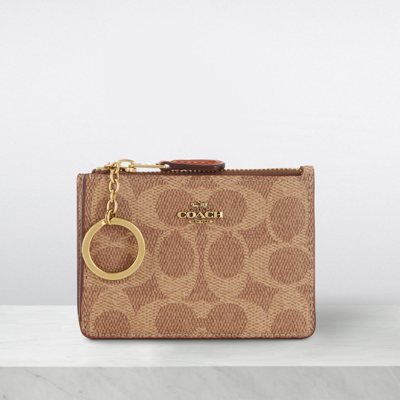 COACH Mini Skinny ID Wallet Tan