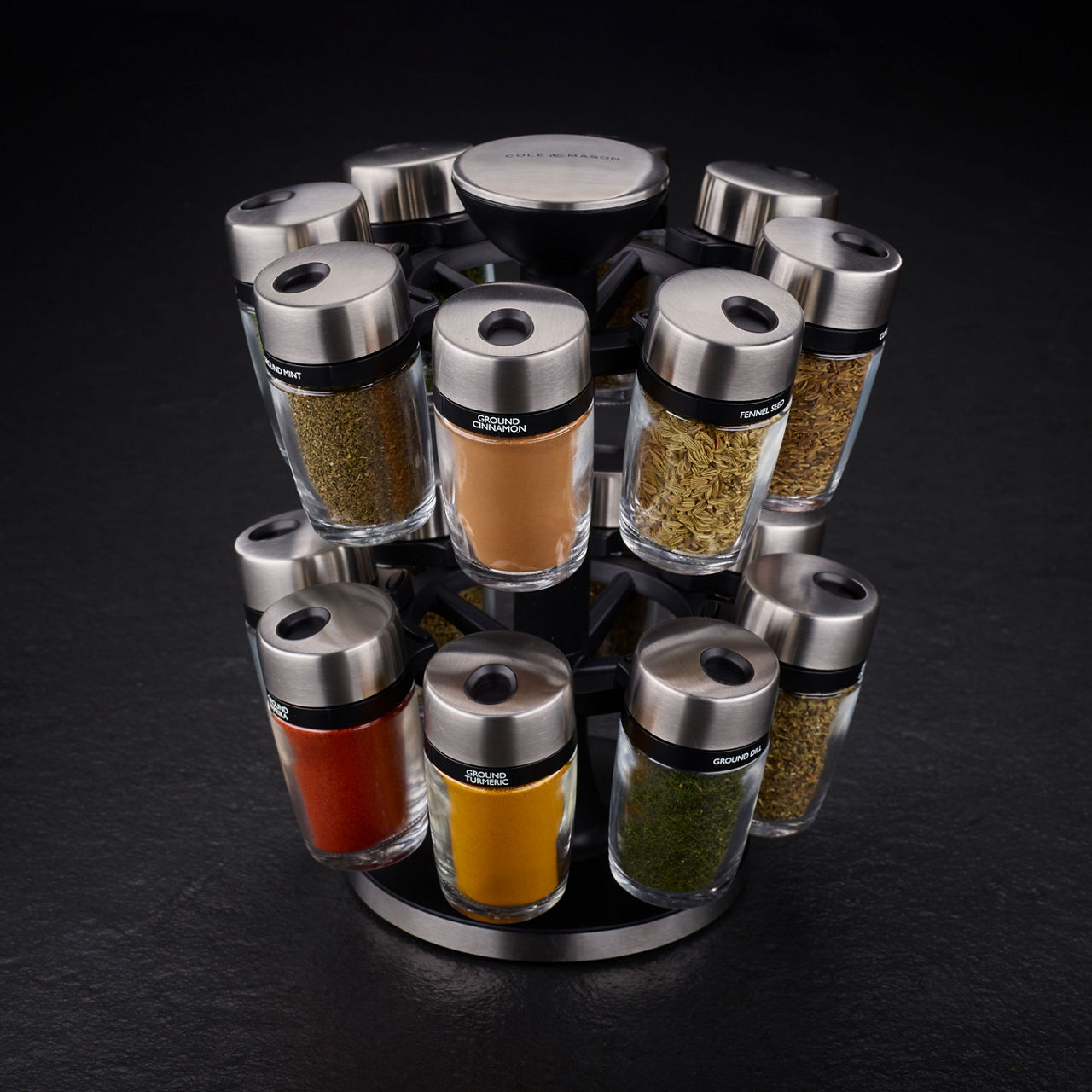 COLE & MASON Herb And Spice Carousel 16 Jar