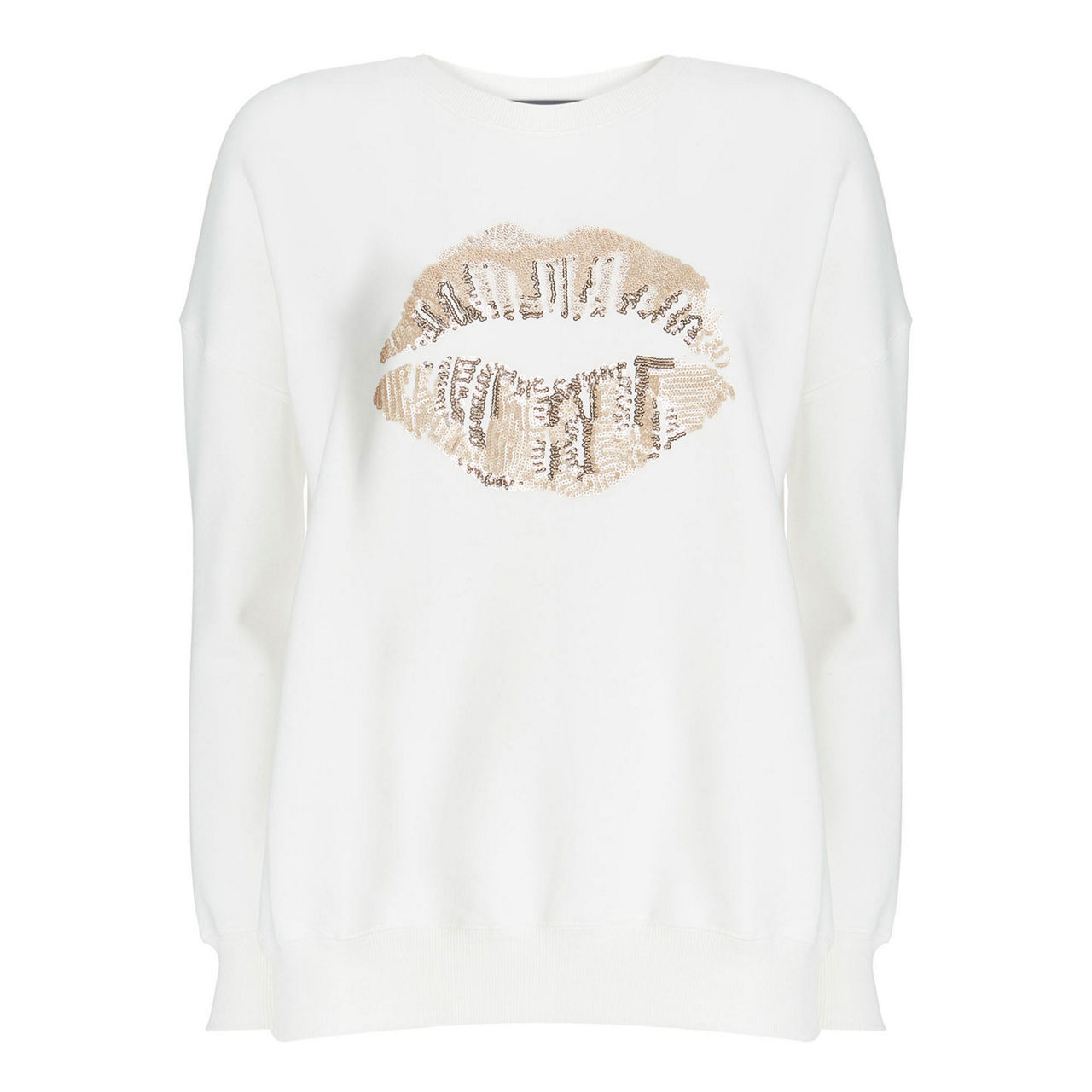 Mint velvet cream sequin best sale lips sweatshirt