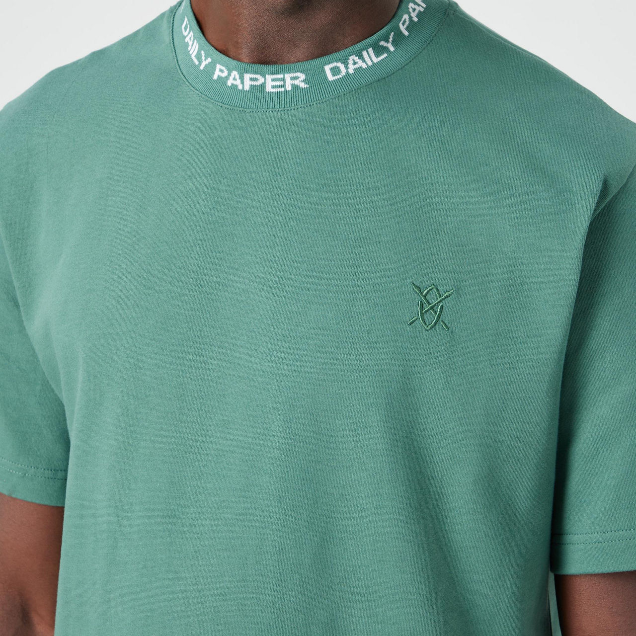 DAILY PAPER Erib Logo Collar T Shirt Green