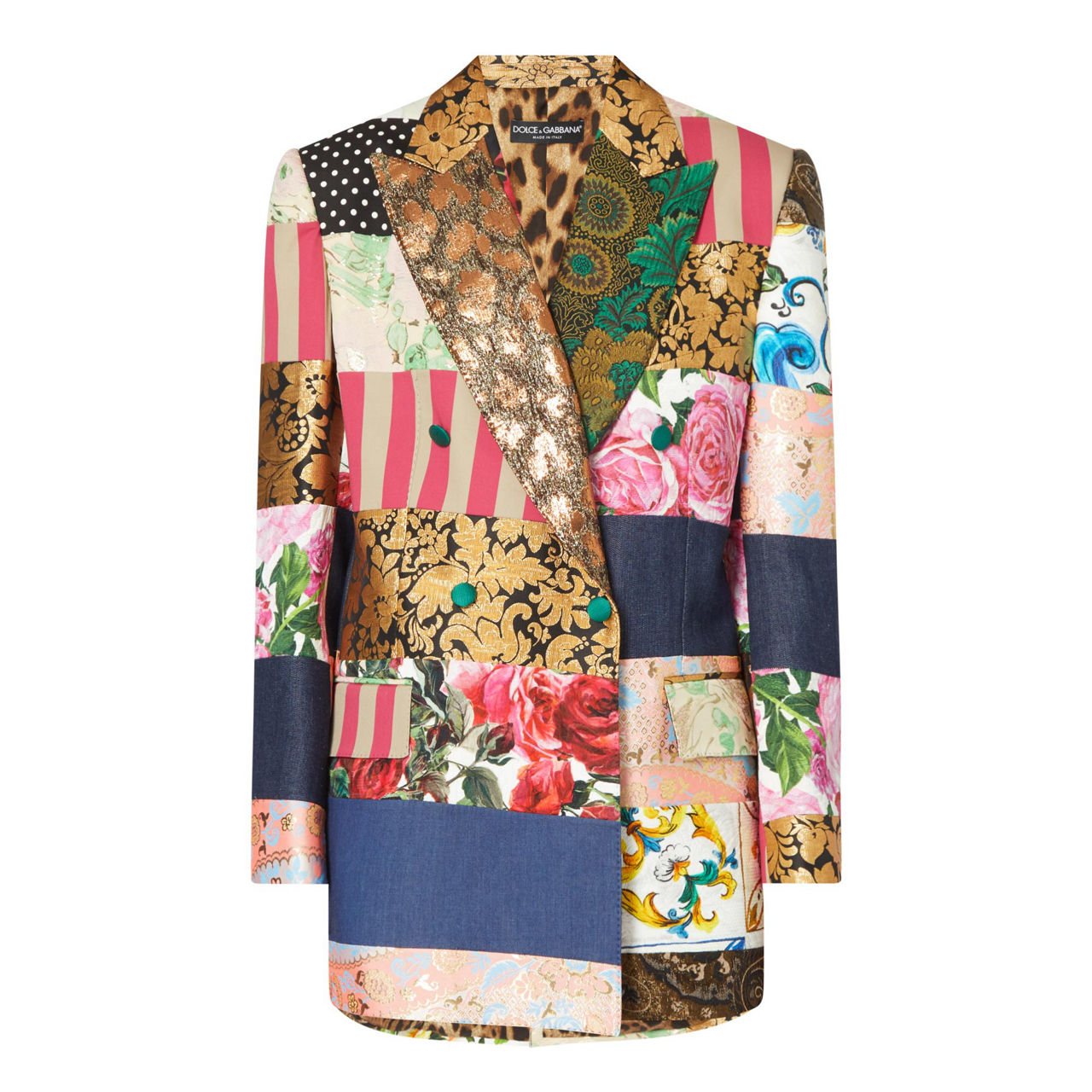 DOLCE GABBANA Patchwork Double Breasted Blazer