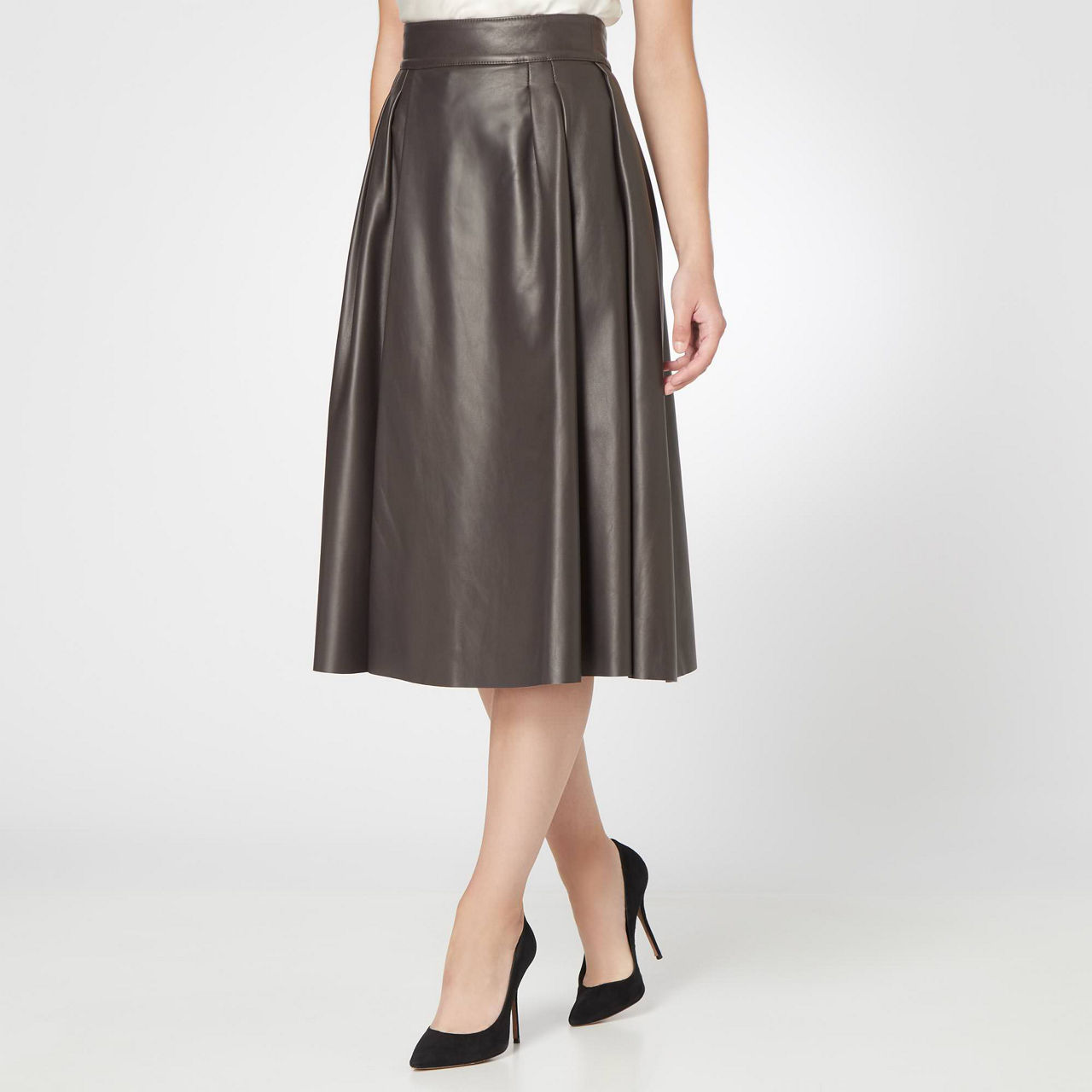 Leather skirt brown clearance thomas