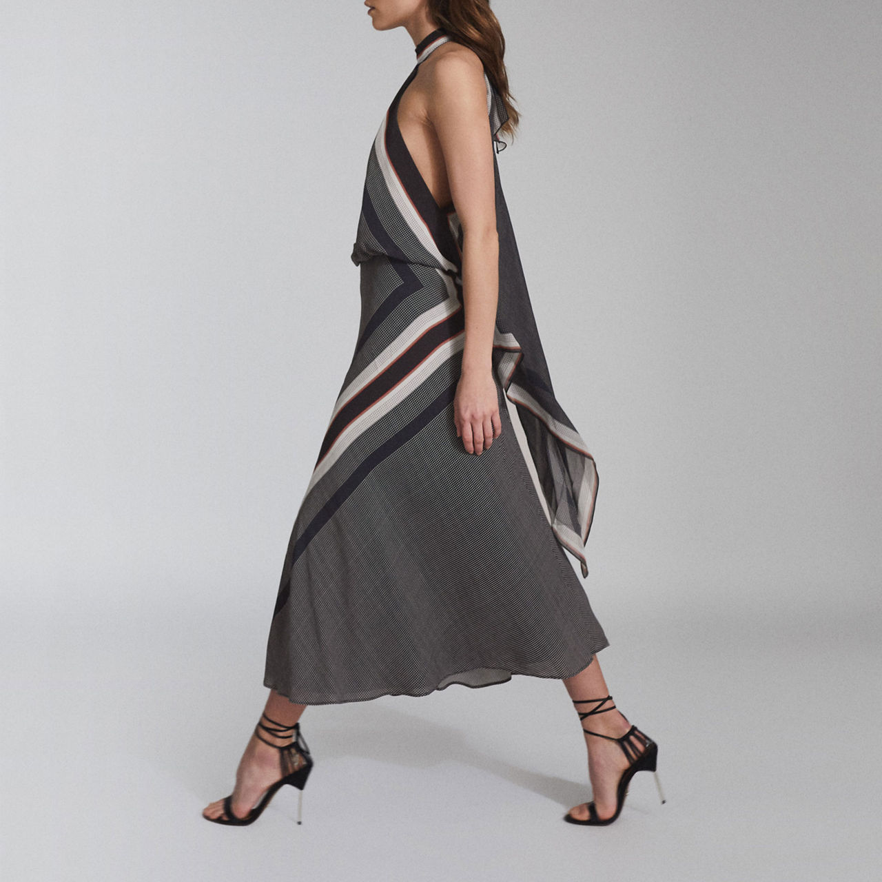 REISS Alegra Scarf Print Midi Dress main image 1