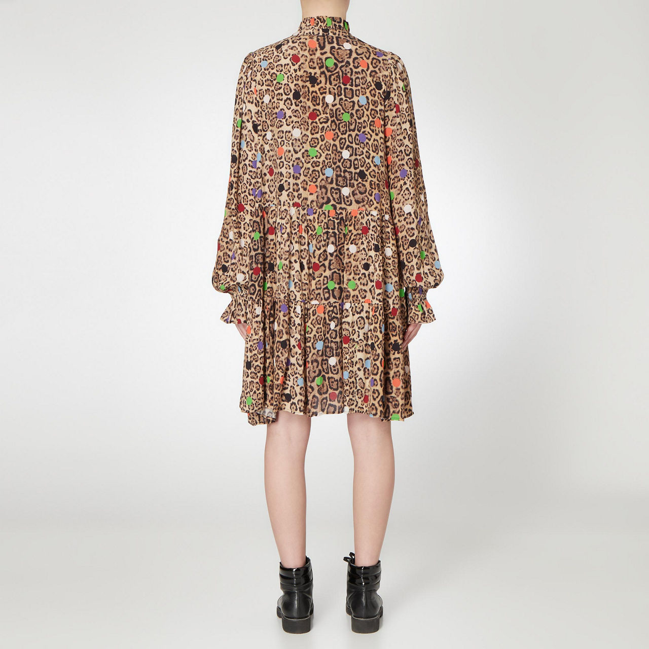 ESSENTIEL ANTWERP Leopard and Dot Print Dress Brown