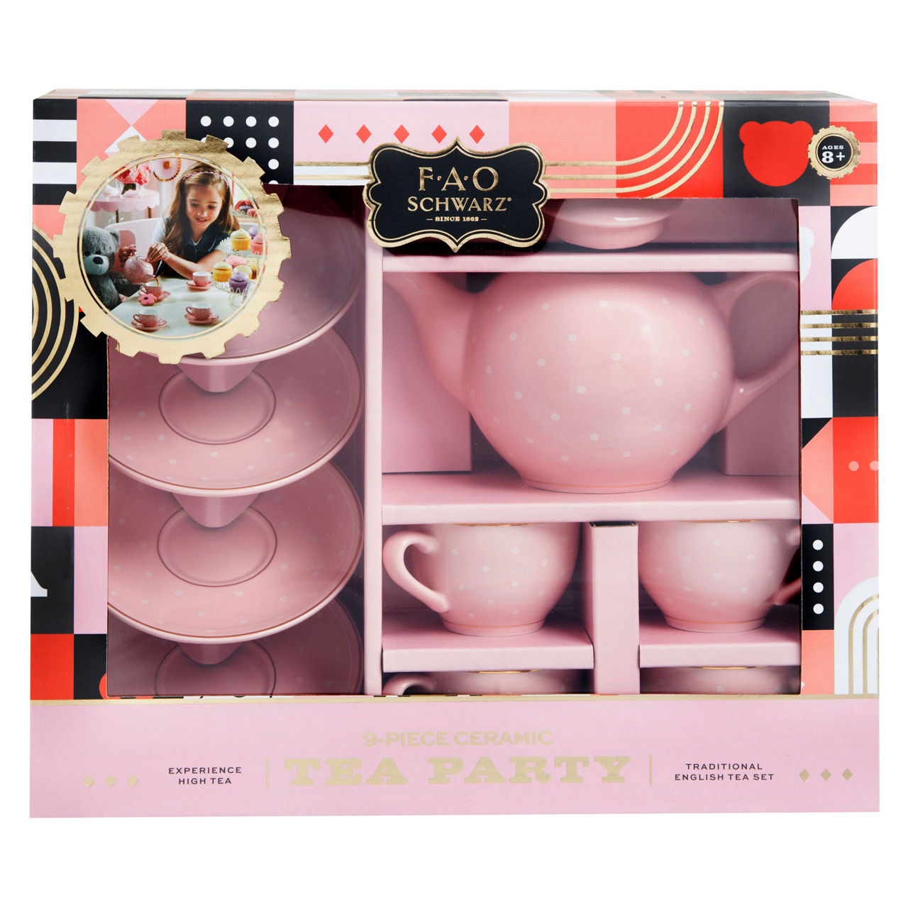 Fao Schwarz Hand-glazed Ceramic Tea Party Set - 9pc : Target