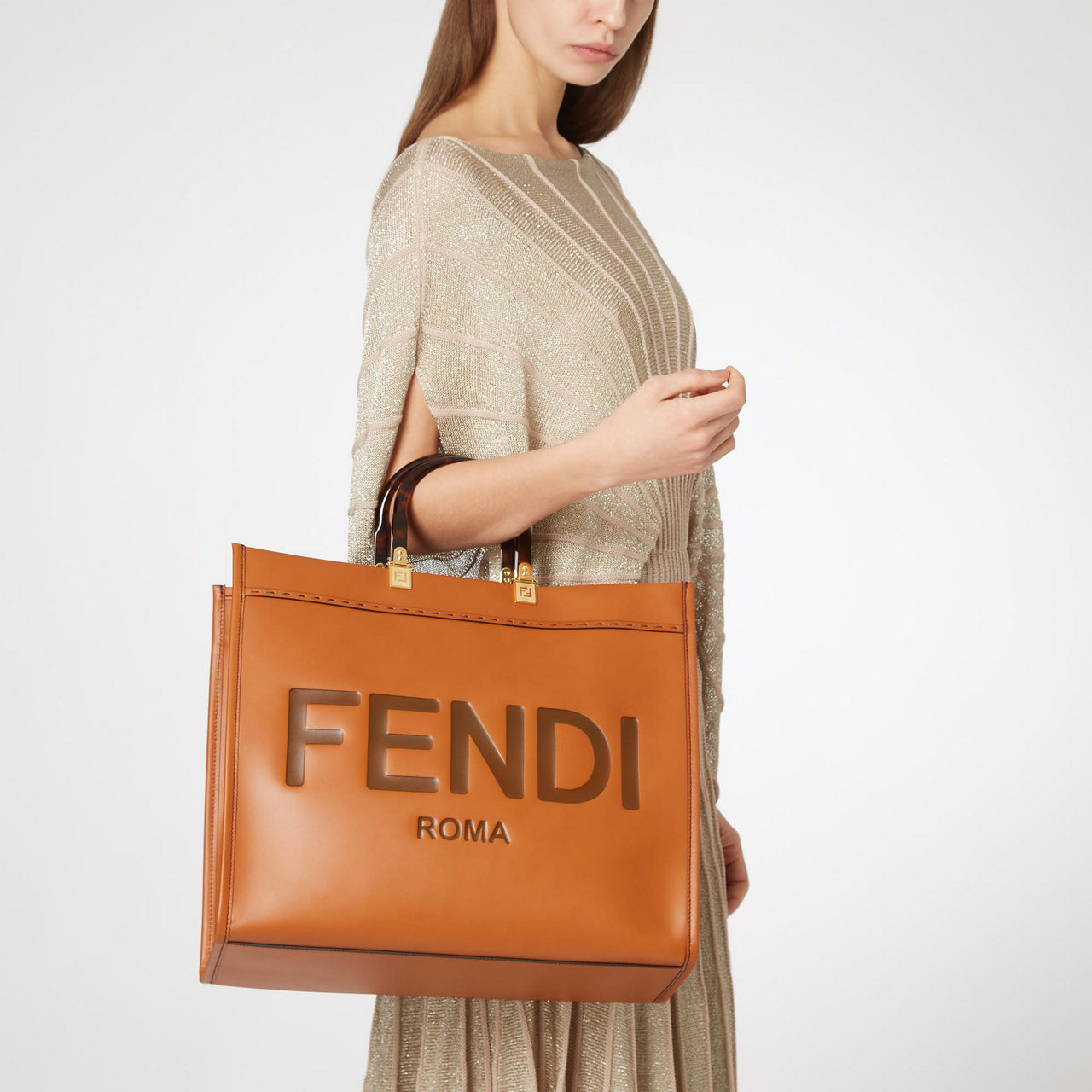 IetpShops Ireland - Brown 'Sunshine Medium' shopper bag Fendi