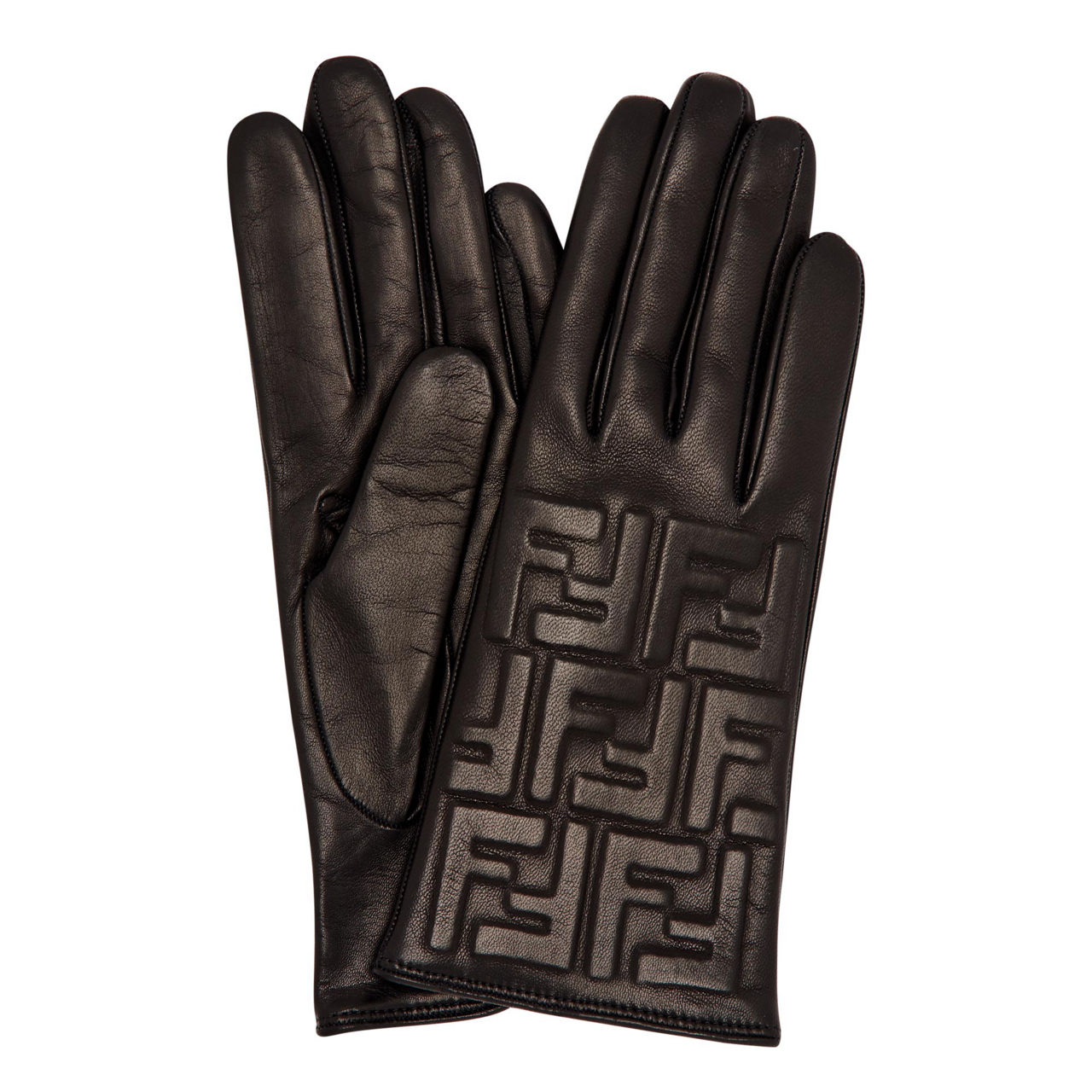 FENDI FF Leather Gloves