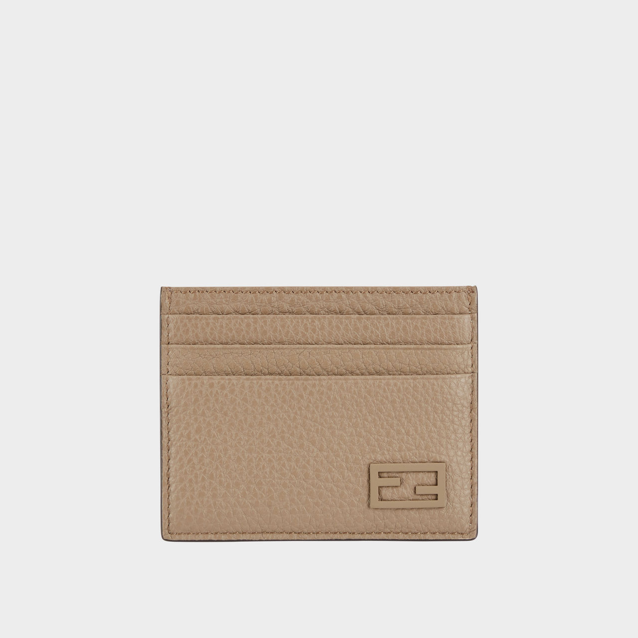 FENDI FF Badge Cardholder BrownBeige