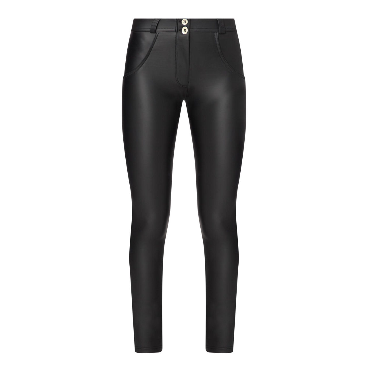 Freddy - WR.up® Superskinny Push-Up Trousers Made of Ecological Leather,  black : : Fashion