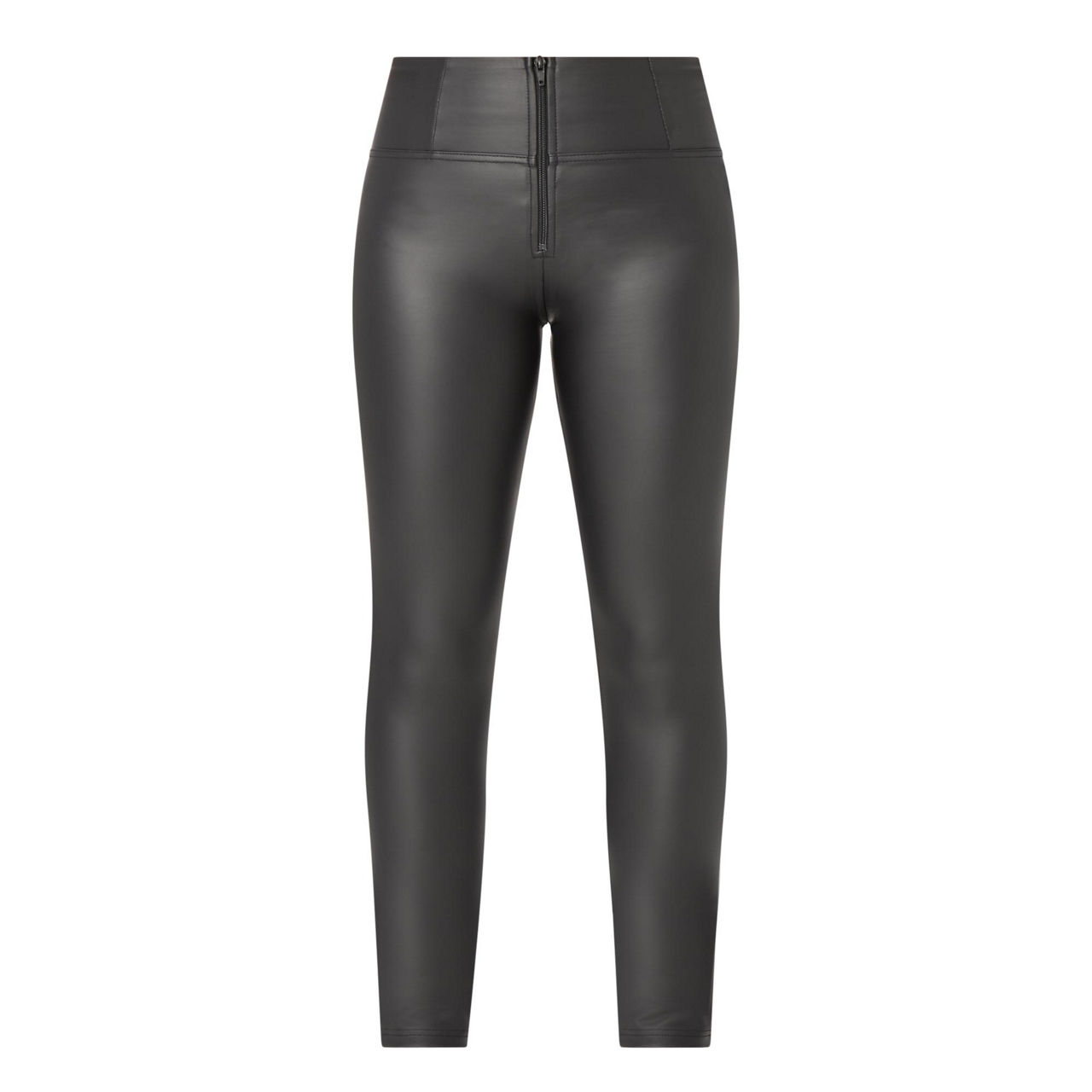 High Rise Faux Leather Trousers