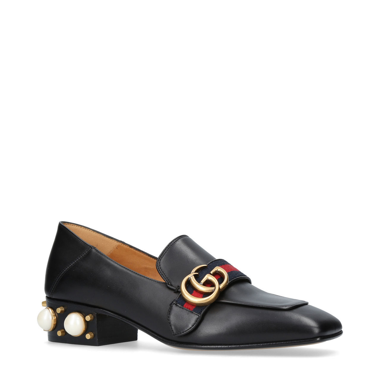 GUCCI Pearl Heeled Loafers