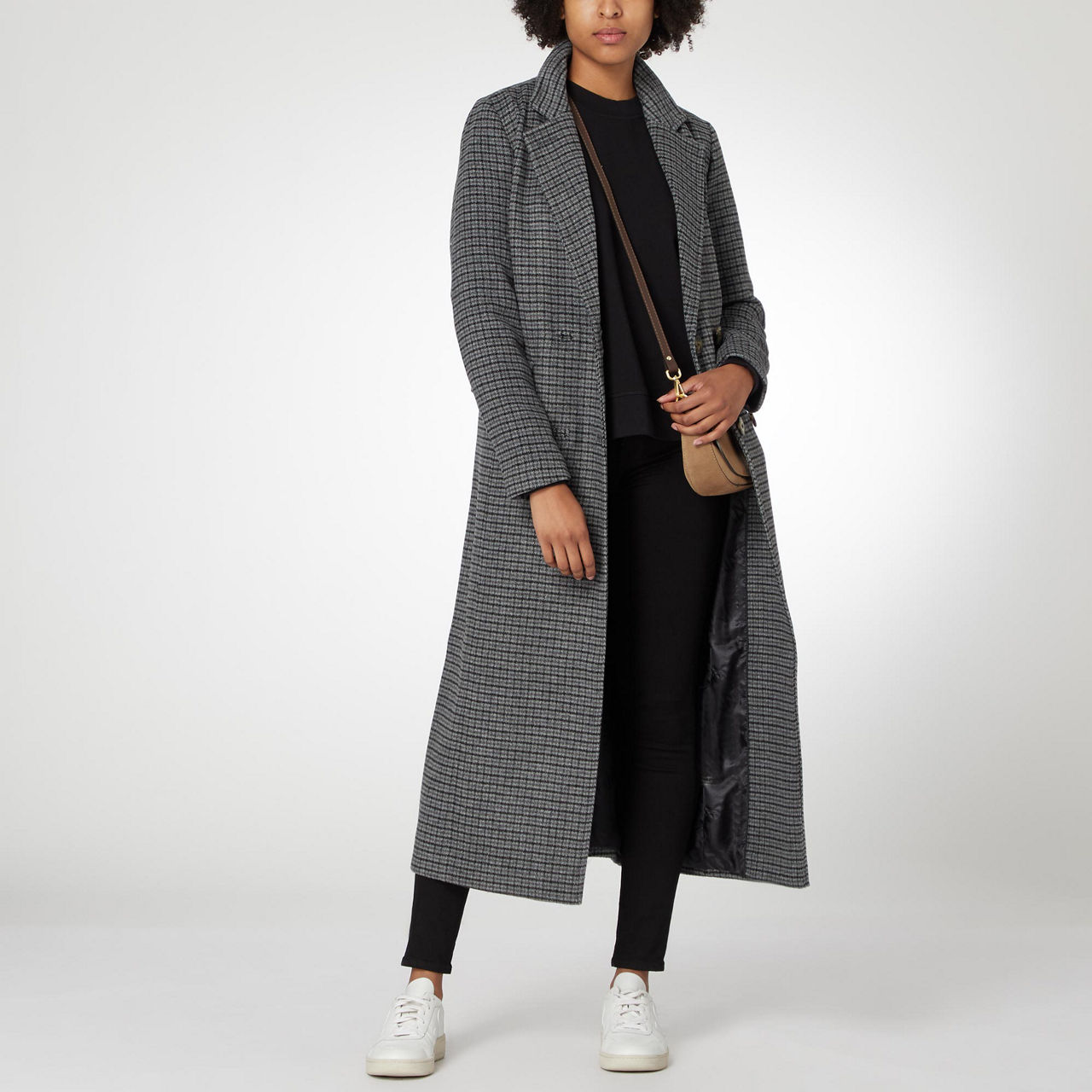 Ganni check wool outlet coat