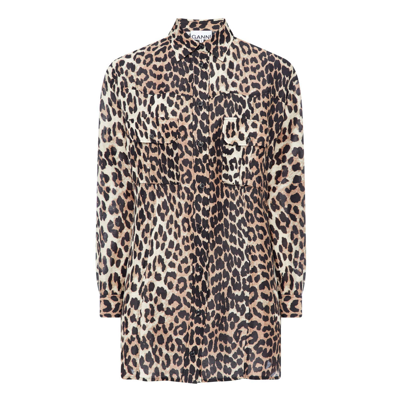 GANNI Cedar Leopard Print Shirt