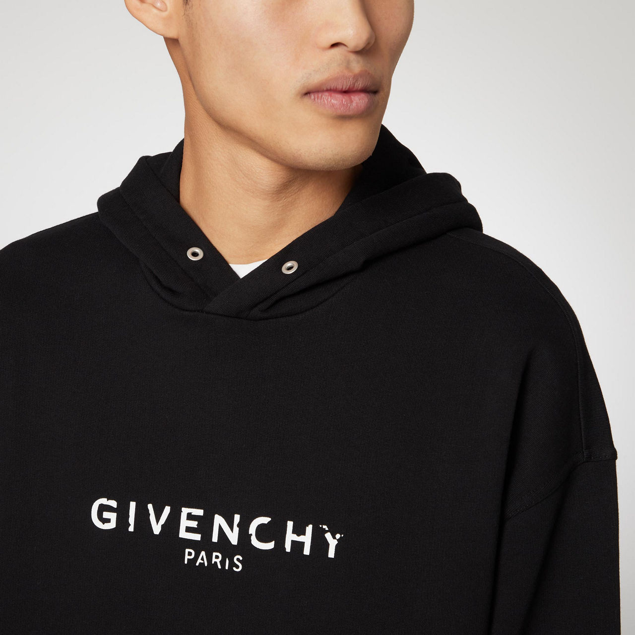 Givenchy destroyed logo on sale hoodie