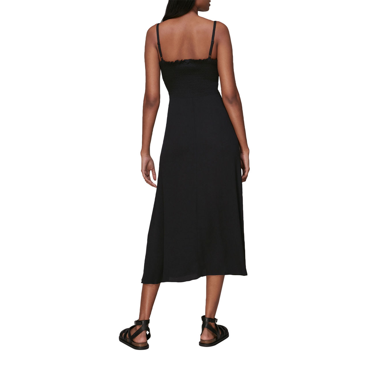 WHISTLES Gracia Smocked Midi Dress