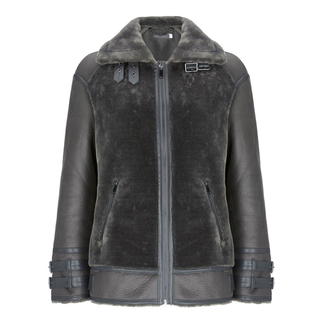 Mint velvet 2025 grey aviator jacket