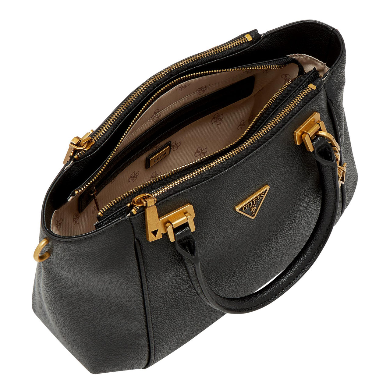 Guess destiny status satchel bag black sale