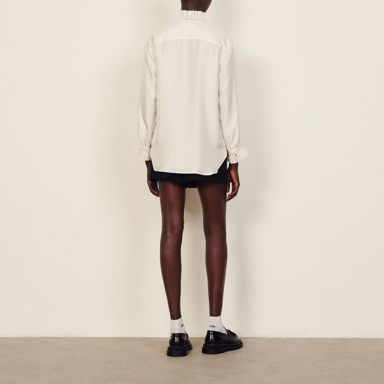 SANDRO Frill Collar Shirt