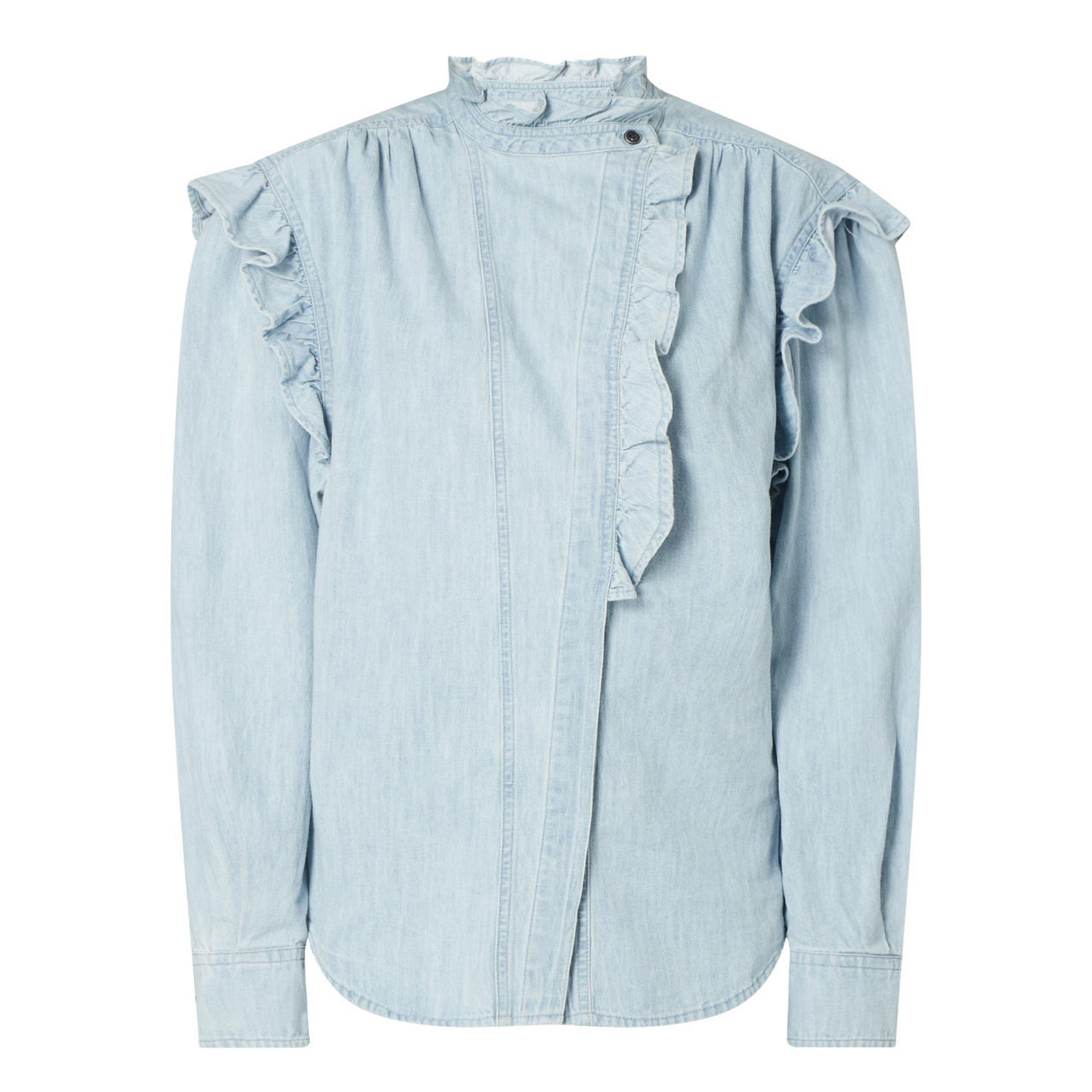 ISABEL MARANT ETOILE Gossia Ruffle Denim Shirt