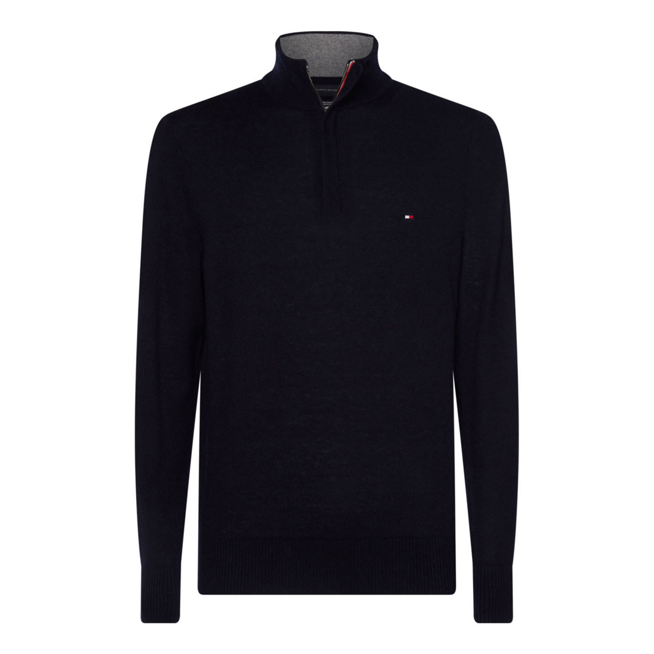 Tommy hilfiger lambswool zip clearance mock sweater