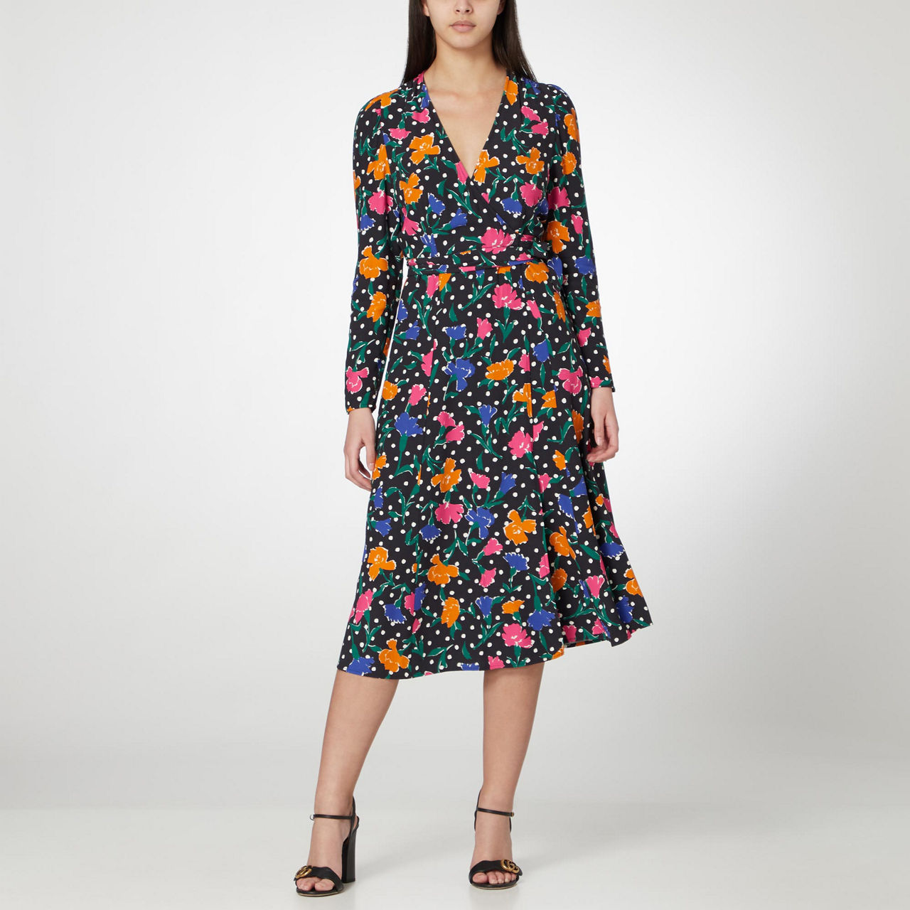 KITRI Stephanie Floral Print Wrap Dress