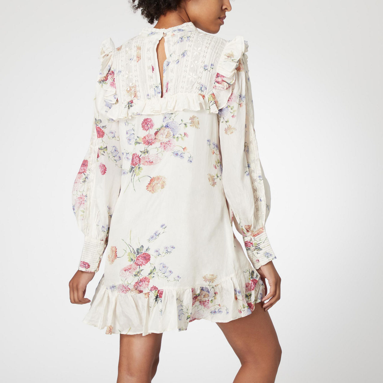 LOVESHACKFANCY Saffron Floral Silk Dress