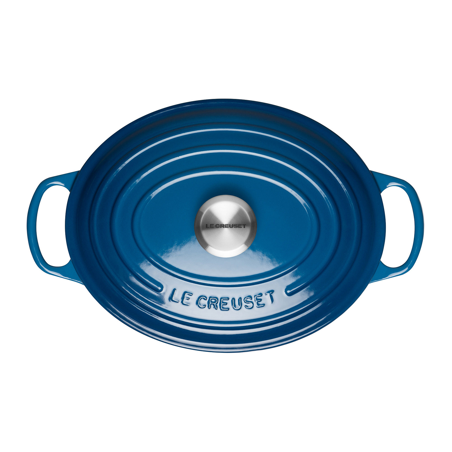 Signature Cast Iron Oval Casserole 29cm Marseille Blue