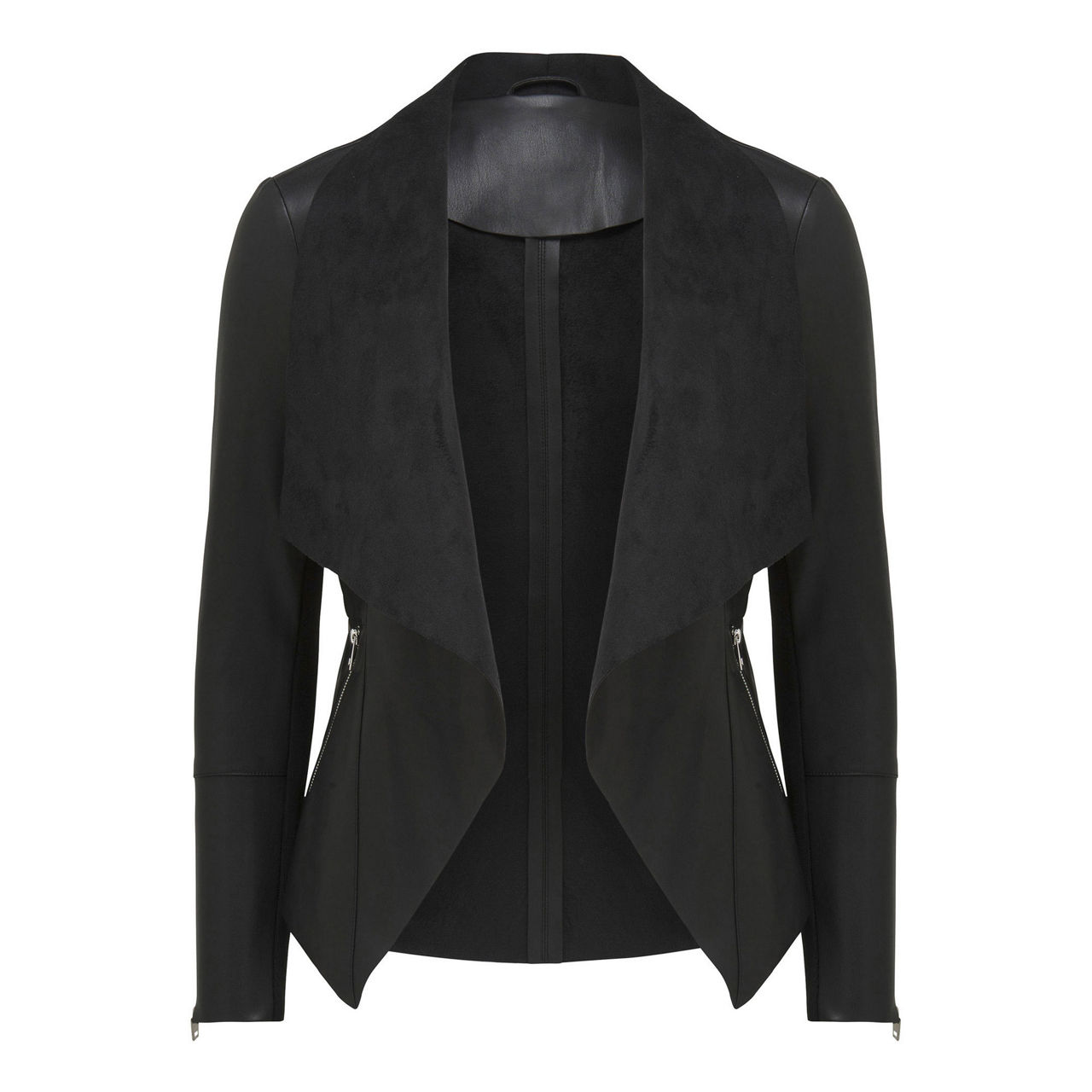 ladies black waterfall jacket