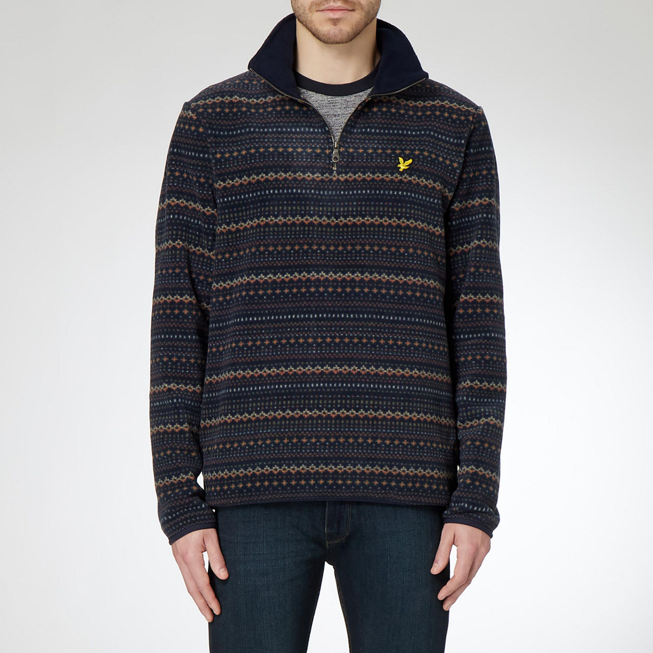 LYLE SCOTT Fair Isle Half Zip Sweatshirt