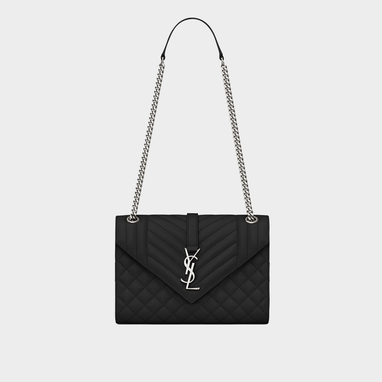 SAINT LAURENT Matelasse Leather Medium Envelope Bag