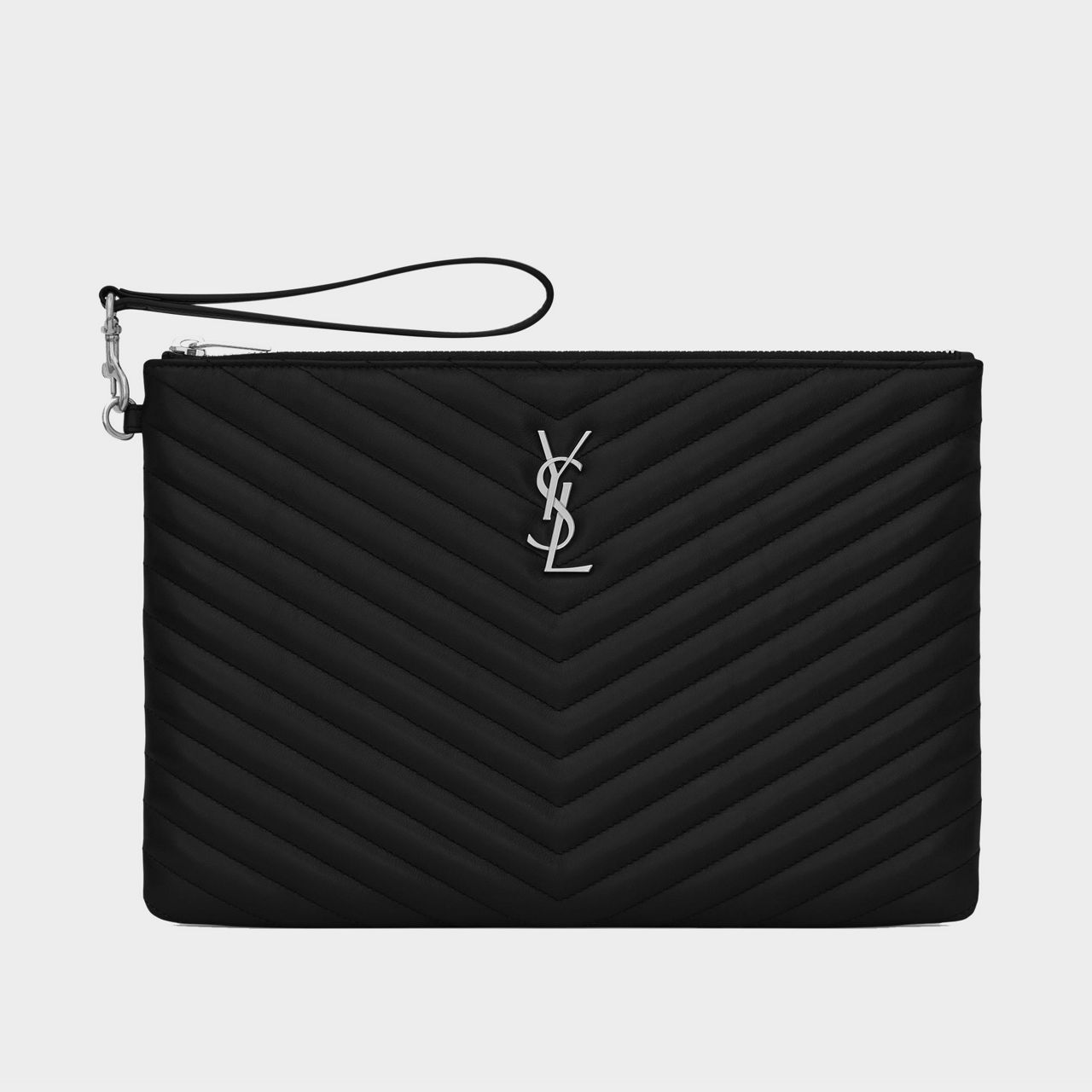 Monogram leather outlet clutch